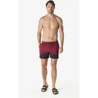 KOROSHI Shorts de bain merlot / noir / blanc