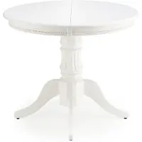Feldmann-Wohnen Table à manger / table de cuisine William 90-124 x 90 x 75 cm, couleur au choix, à rallonges, blanc Art nouveau