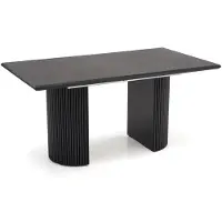 Feldmann-Wohnen Table à manger Bolero, table de cuisine 160-250 x 90 x 76 cm, noir mat, à rallonges