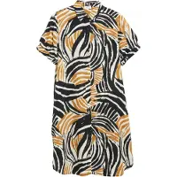 s.Oliver Robe-chemise ocre / noir / blanc