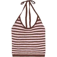Bershka Tops en tricot brun foncé / rose
