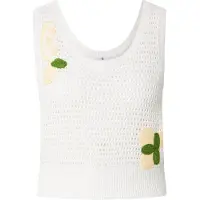 Hailys Tops en tricot 'Ci44tron' vert / orange pastel / blanc cassé