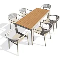 DCB Groupe Ensemble repas de jardin 6 places en alu
