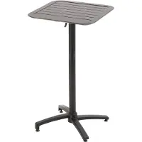 Oviala Table haute 60x60 cm inclinable de terrasse en aluminium noire - Almada