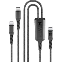 Cellularline USBDATATWINC2C15MK, câble de 1,5 m, connecteur USB-C, 2 ports USB-C, couleur noire