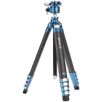 Benro TCBC25G36PT Cyanbird Carbon Stativ Kit (Carbone), Trépied, Noir, Argent, Bleu