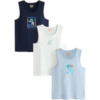 Next T-Shirt bleu clair / bleu foncé / orange foncé / blanc