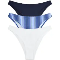 The Set Bas de bikini bleu / bleu marine / blanc