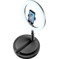 Cellularline Selfie Ring Compact - Universale (Éclairage annulaire), Lumière continue, Noir