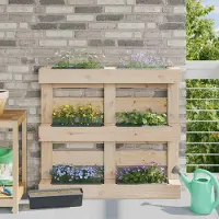 Prolenta Maison Exclusive - Jardinières pour palettes européennes, lot de 24, couleur gris, dimensions : 36 x 13,5 x 9,5 cm