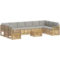 vidaXL Ensemble de canapés d'extérieur , 8 pièces, blanc et gris clair, 59 x 59 x 37 cm