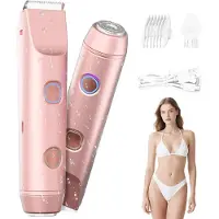 COOAU Rasoirs électriques, rasoirs électriques pour femmes, épilateurs électriques 2-en-1, rasoirs intimes pour femmes, portables et compacts, faible niveau sonore