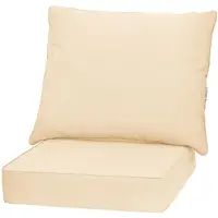 Costway Coussin d'ameublement de jardin , coussin de siège 60x60x15 cm + coussin de dossier 60x40x20 cm, rembourrage pour meubles de jardin, coussin de siège pour chaise de jardin, coussin de siège