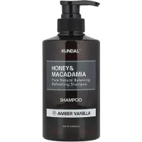 Kundal Honey & Macadamia Amber Vanilla shampoing naturel pour cheveux secs et abîmés 500 ml