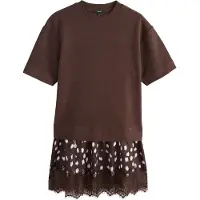 Next Robes en maille chocolat / brun foncé / blanc