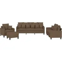 vidaXL Ensemble de canapés 4 pièces avec coussins Tissu brun