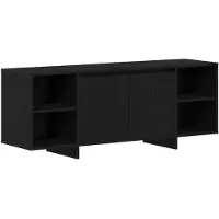 vidaXL Meuble TV 130 x 35 x 50 cm en bois d'ingénierie chêne noir