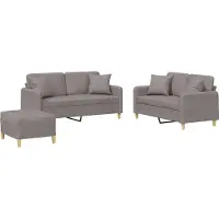 vidaXL Ensemble de canapés 3 pièces avec coussins Tissu Taupe