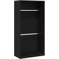 vidaXL Armoire noir aspect chêne 100 x 50 x 200 cm