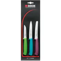 Dick Köchenmesser 3er Set ProDynamic Allzweckmesser Wellenschliff 2 Köchenmesser