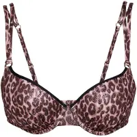 JOOP! Hauts de bikini ' Leopard Beach ' marron / rose / noir