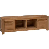 Syfax Meuble TV 110 x 30 x 35 cm Naturel Bois de teck massif