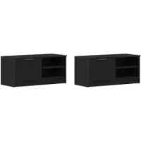 vidaXL Meuble TV , lot de 2, noir, aspect chêne, 80 x 35 x 36,5 cm