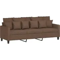 vidaXL Ensemble de canapés 3 pièces avec coussins Tissu brun