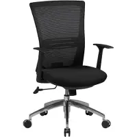 FineBuy Chaise de bureau en tissu Chaise de bureau avec accoudoirs noire Fauteuil de direction 120kg Mécanisme synchrone X-XL