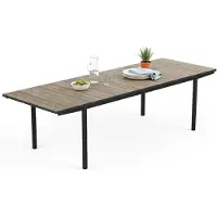 Dmora Hannibal - Table d'Extérieur, 267x90x76h cm Marron Noyer, 12 Places