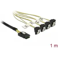 DeLOCK - SATA- / SAS-Kabel - SAS 6Gbit/s - Mini SAS (SFF-8087) (S) bis SATA (R) gewinkelt - 1 m (85687)