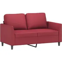 vidaXL Canapé 2 pièces avec coussins vin rouge similicuir