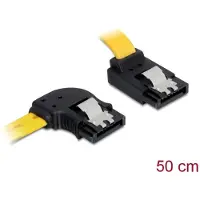 DeLOCK Cable SATA - Câble SATA - Serial ATA 150/300/600 - SATA (F) pour SATA (F) - 50 cm - verrouillé, connecteur à angle gauche, connecteur d'angle - jaune