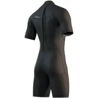 Mystic Brand Flatlock 3/2mm Short Sleeve Back Zip Shorty Noir XL Homme
