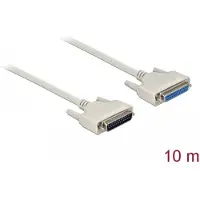 DeLOCK - Kabel seriell - DB-25 (M) zu DB-25 (W) - 10,0m - Daumenschrauben - beige (83678)