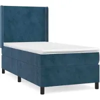 Syfax Sommier à lattes de lit avec matelas Bleu foncé 100x200 cm