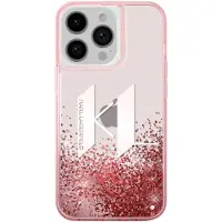 Karl Lagerfeld KLHCP14XLBKLCP iPhone 14 Pro Max 6.7 "rose / rose hardcase Liquid Glitter Big KL (Apple iPhone 14 Pro Max), Coque pour téléphone portable, Rose, Pink