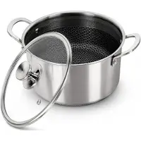 ROYAL SWISS Casserole 28 cm en acier inoxydable avec motif alvéolé, compatible induction,