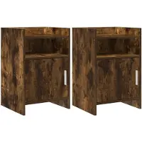 vidaXL Tables de chevet 2 pcs Chêne fumé 40 x 36 x 60 cm