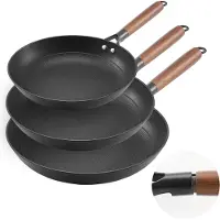 Vevor Poêle en Fonte Lot de 3PCs 20,5/26,5/31 cm