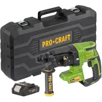 Procraft Marteau perforateur sans fil PHA40bb-c 20 V 2,6 J SDS plus Brushless + 1 batterie 2,0 Ah + mallette - sans chargeur