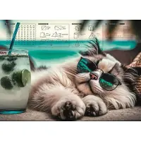 Panta Plast Sous-main avec imprimé chat chillout
