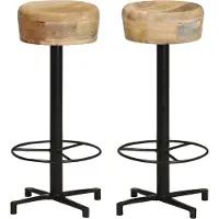Prolenta Maison Exclusive - Ensemble de 2 tabourets de bar, 76 cm, en bois massif, collection Mango