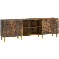 vidaXL Meuble TV 150 x 31 x 50 cm en aggloméré chêne fumé