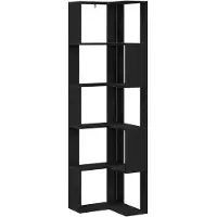 vidaXL Bibliothèque d'angle Chêne noir 50 x 50 x 179 cm