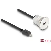DeLOCK USB 2.0 Micro-B prise encastrée avec connecteur de câble 30 c