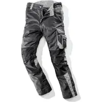 Bullstar Pantalon de travail WORXTAR (couleur noir/gris, taille 52, avec ceinture extensible) (52)