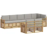 vidaXL Ensemble de canapés d'extérieur , 8 pièces, blanc et gris clair