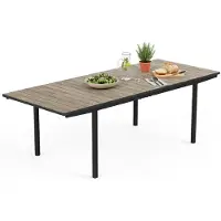 Dmora Hannibal - Table Extérieur, 229x90x76h cm Marron Noyer, 8 Places