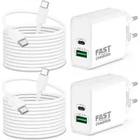 KALANKA -40W Chargeur USB C Rapide + 3M Long USBC Câble pour iPhone 17/17 Air/17e/16/16e/15 Pro Max Plus, iPad 11/10eme génération A16, iPad Pro/Air, Accessoires 2-Port (PD-30W, QC-10W) Prise Adaptate